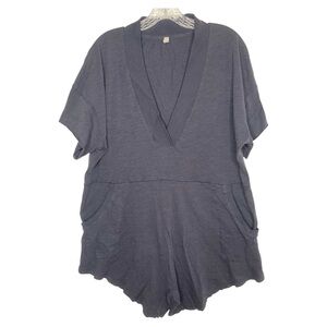 Intimately Free People Oversized VNeck Short Sleeve Romper Size Small w/ Pockets